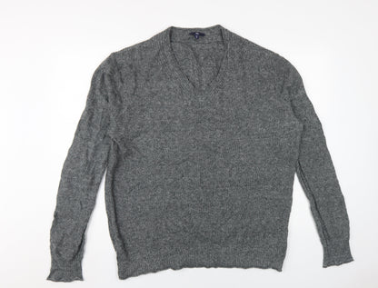 Gap Men's Grey V-Neck Pullover Jumper XL