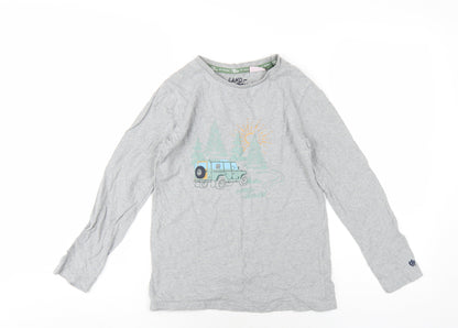 FatFace Boys Grey Graphic Long Sleeve T-Shirt 10-11 Years