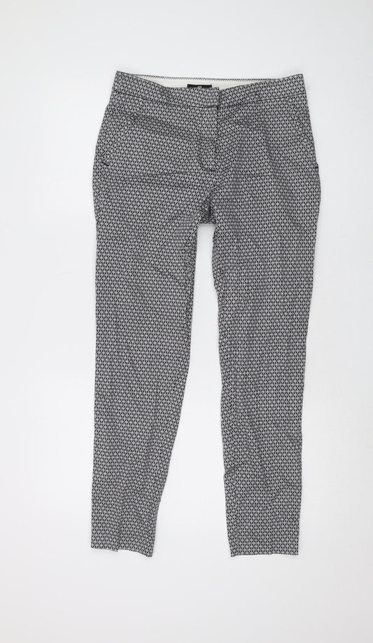 Womens UK Size 8 H&M Slim Fit Cropped Black Trousers