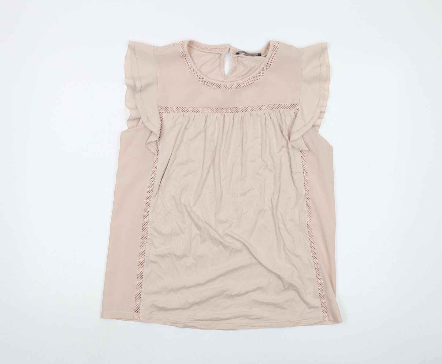 Womens UK Size 14 Marks and Spencer Beige Basic Blouse