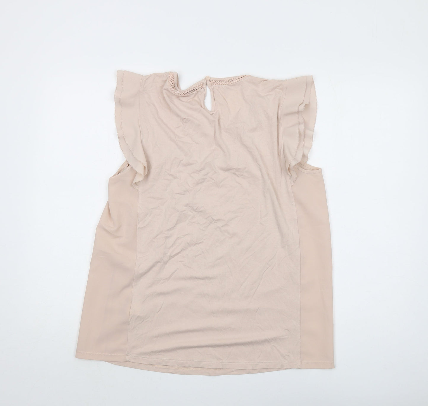 Womens UK Size 14 Marks and Spencer Beige Basic Blouse