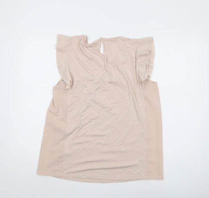 Womens UK Size 14 Marks and Spencer Beige Basic Blouse