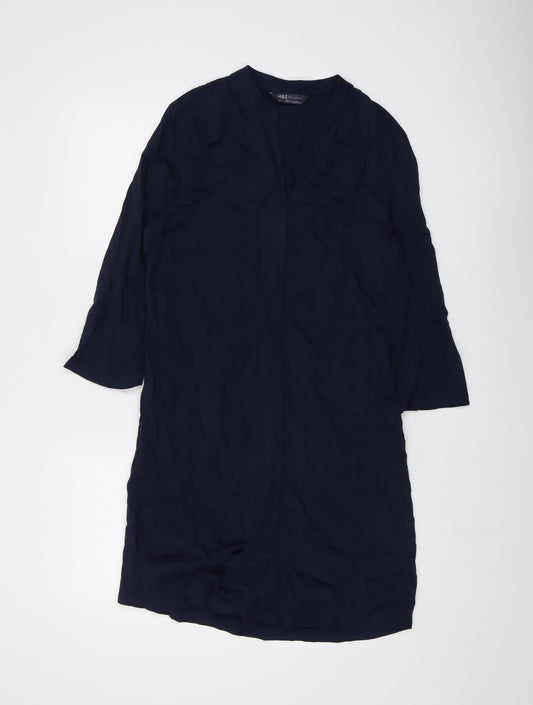 Womens UK Size 8 Marks and Spencer Blue Tunic Blouse