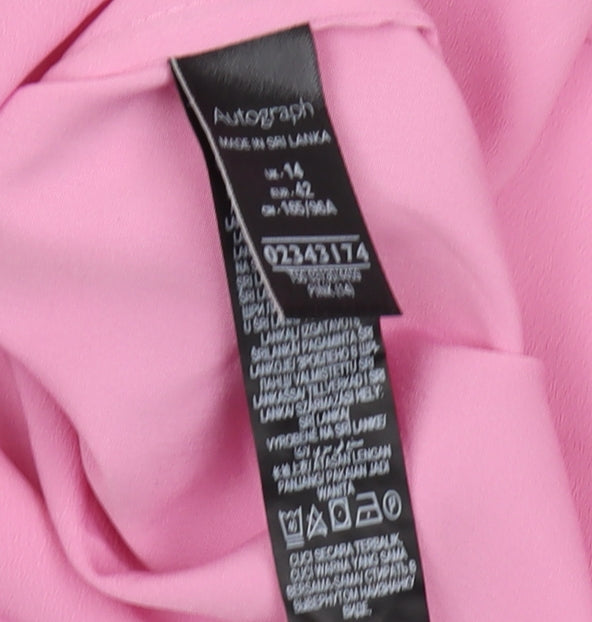 Womens UK Size 14 Marks and Spencer Pink Basic Blouse