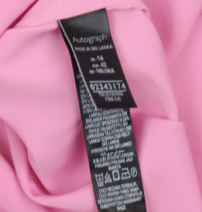 Womens UK Size 14 Marks and Spencer Pink Basic Blouse