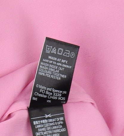 Womens UK Size 14 Marks and Spencer Pink Basic Blouse