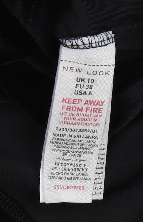 Womens UK Size 10 New Look Black Camisole Tank