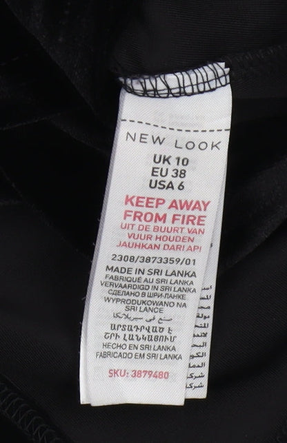 Womens UK Size 10 New Look Black Camisole Tank