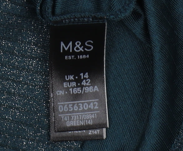 Womens UK Size 14 Marks and Spencer Green Camisole Tank