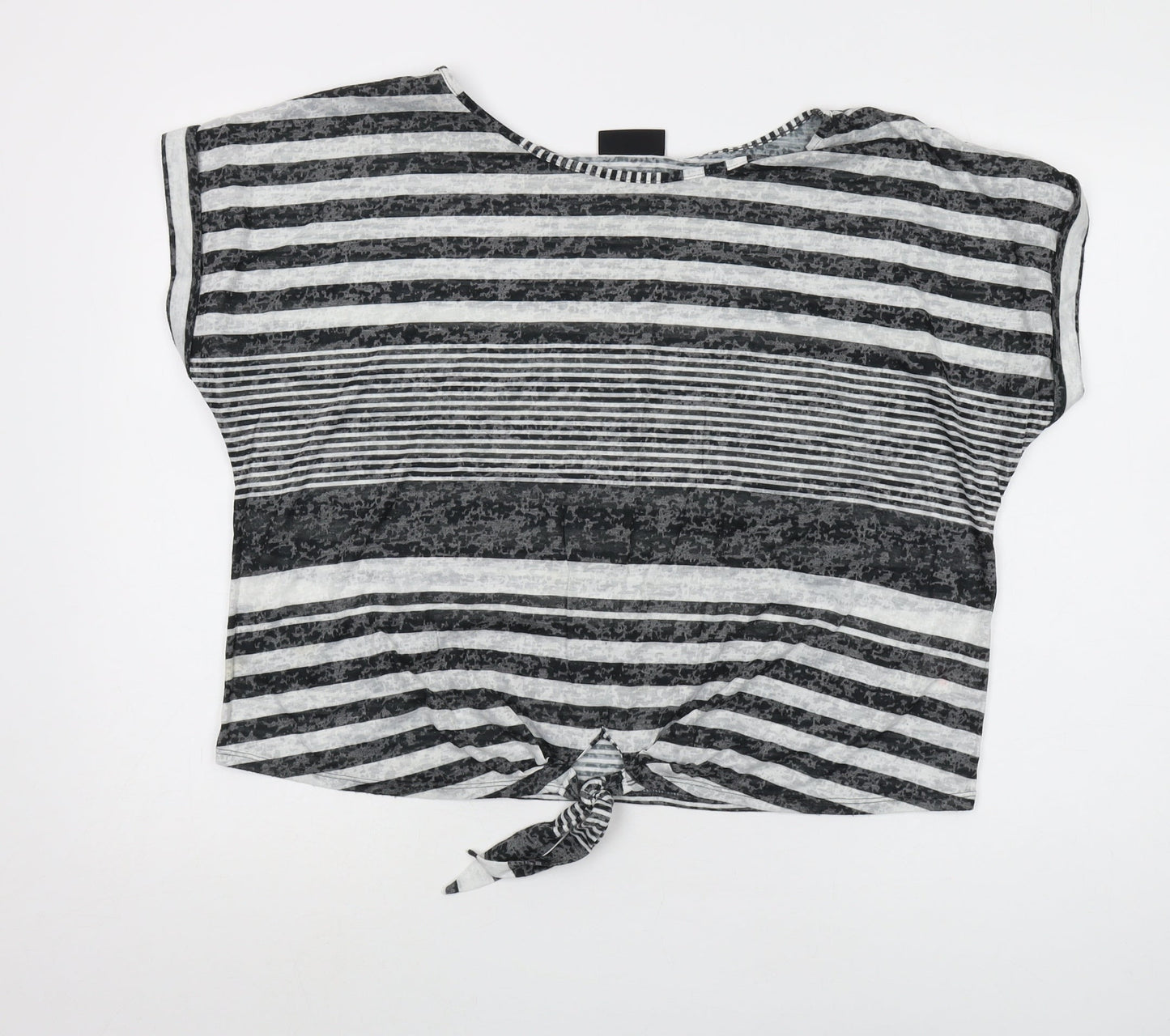 Womens UK Size 20 Wallis Black Cropped T-Shirt