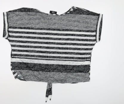 Womens UK Size 20 Wallis Black Cropped T-Shirt