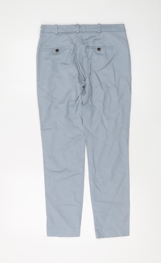 Womens UK Size 6 Zara Regular Fit Chino Blue Trousers