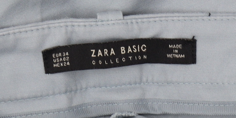 Womens UK Size 6 Zara Regular Fit Chino Blue Trousers