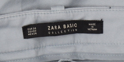 Womens UK Size 6 Zara Regular Fit Chino Blue Trousers