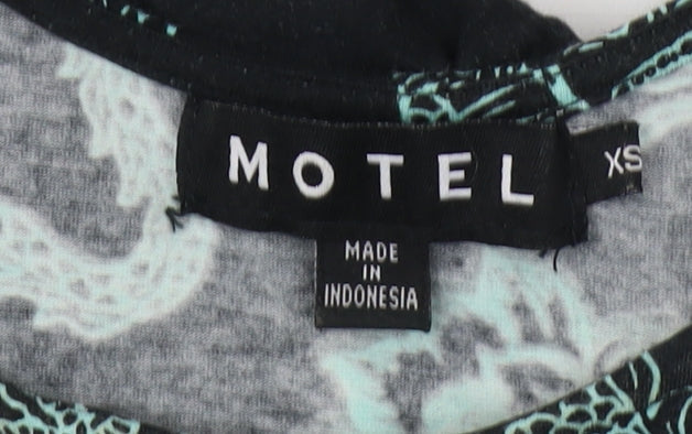 Motel Women's Black Dragon Print Bodycon Dress XS