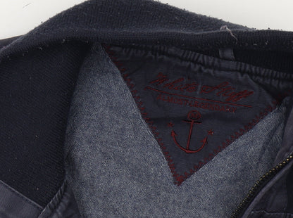 White Stuff Men's Blue Bomber Jacket, M, Casual Style