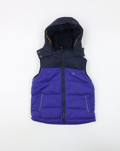 FatFace Boys Purple Hooded Bodywarmer Jacket 3-4 Years