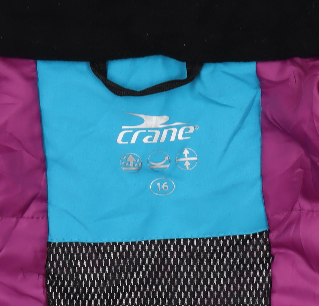 Crane Unisex Kids Pink Puffer Jacket, 16 Years, Hooded, Winter