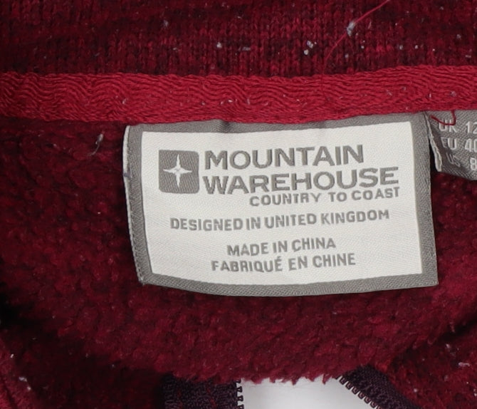 Womens UK Size 12 Mountain Warehouse Red Henley Sweatshirt