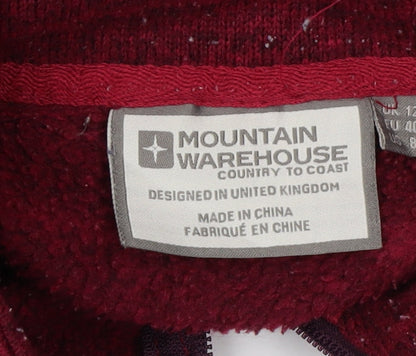 Womens UK Size 12 Mountain Warehouse Red Henley Sweatshirt