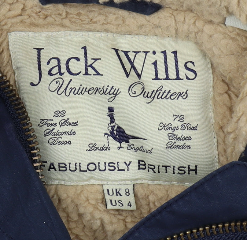 Womens UK Size 8 Jack Wills Blue Parka Coat