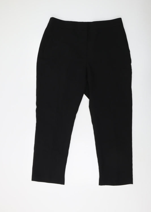 ASOS DESIGN Women's Black Cropped Trousers, Size 16
