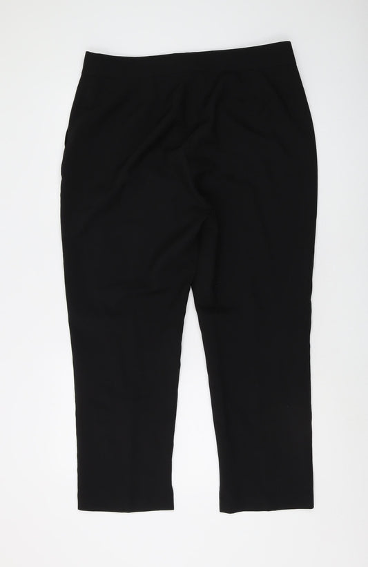 ASOS DESIGN Women's Black Cropped Trousers, Size 16