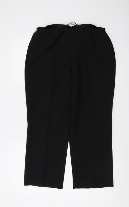 Womens UK Size 12 Bonmarché Regular Fit Straight Black Trousers