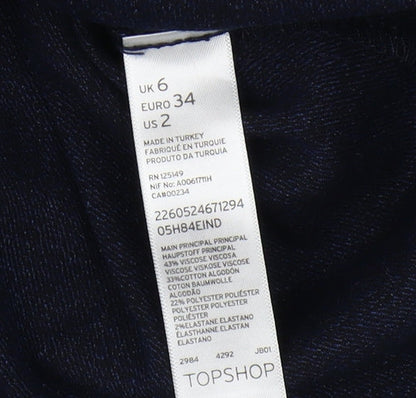 Womens UK Size 6 Topshop Blue  T-Shirt