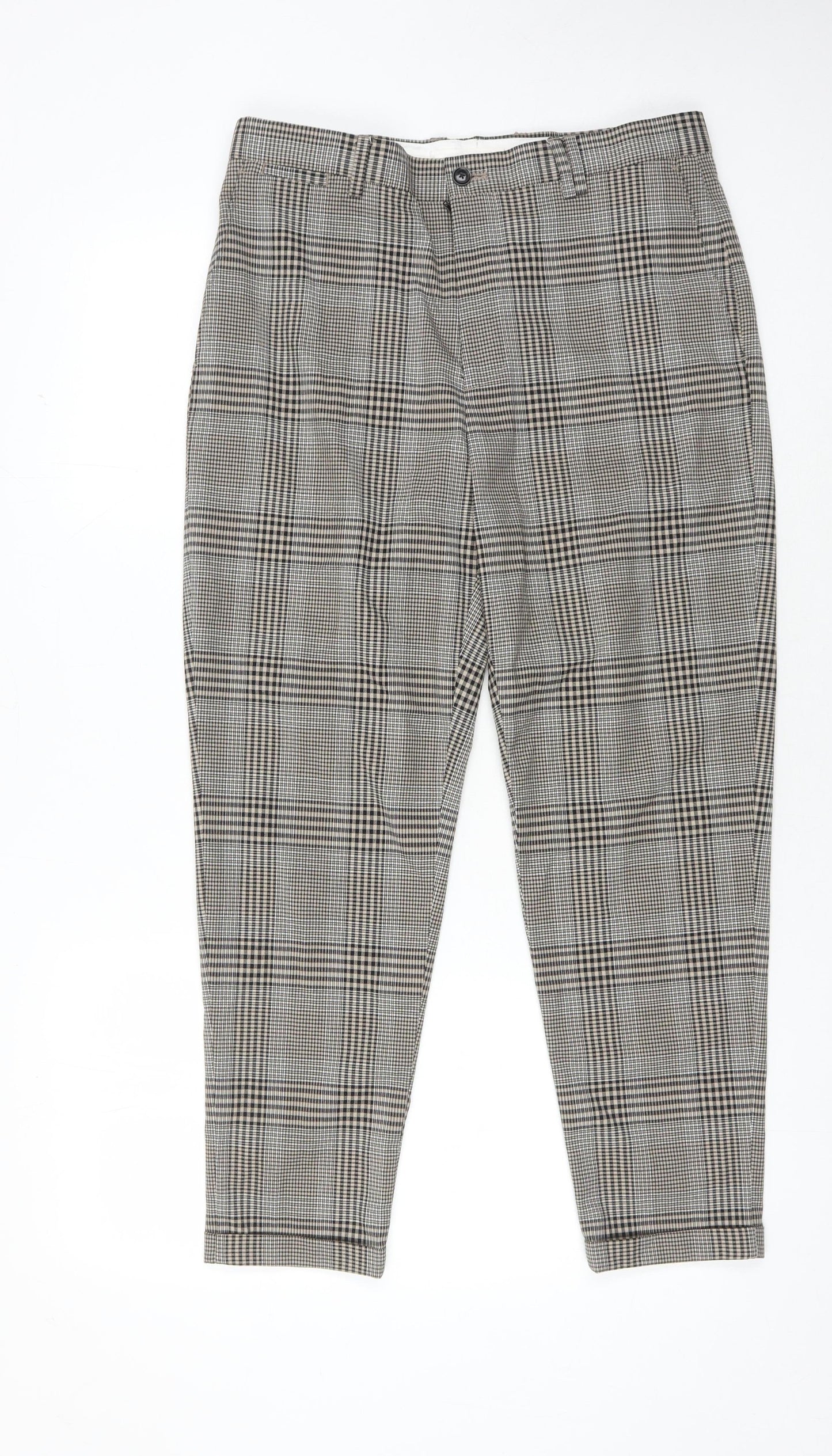 Womens UK Size 2 Zara Slim Fit Chino Grey Trousers