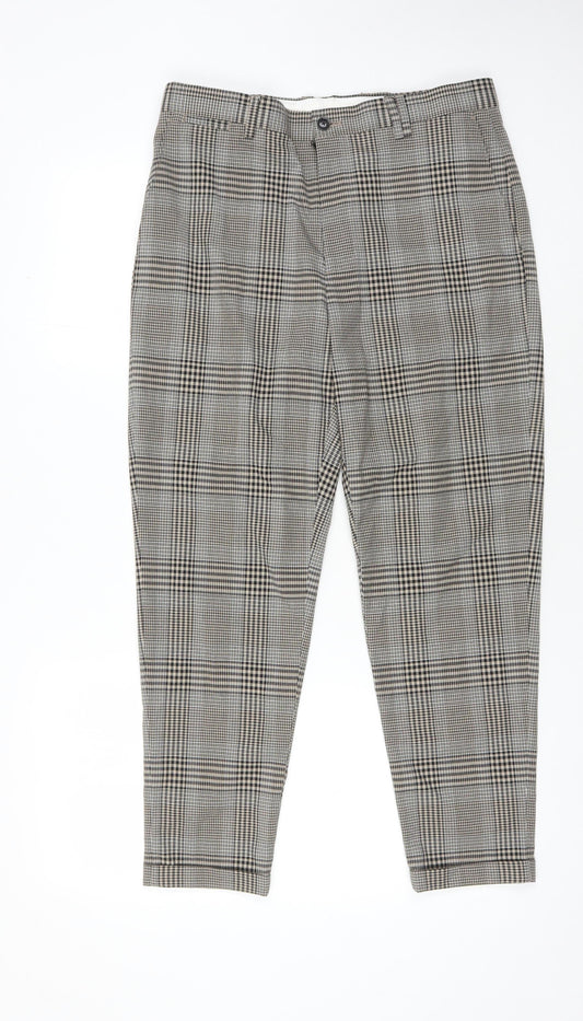 Womens UK Size 2 Zara Slim Fit Chino Grey Trousers