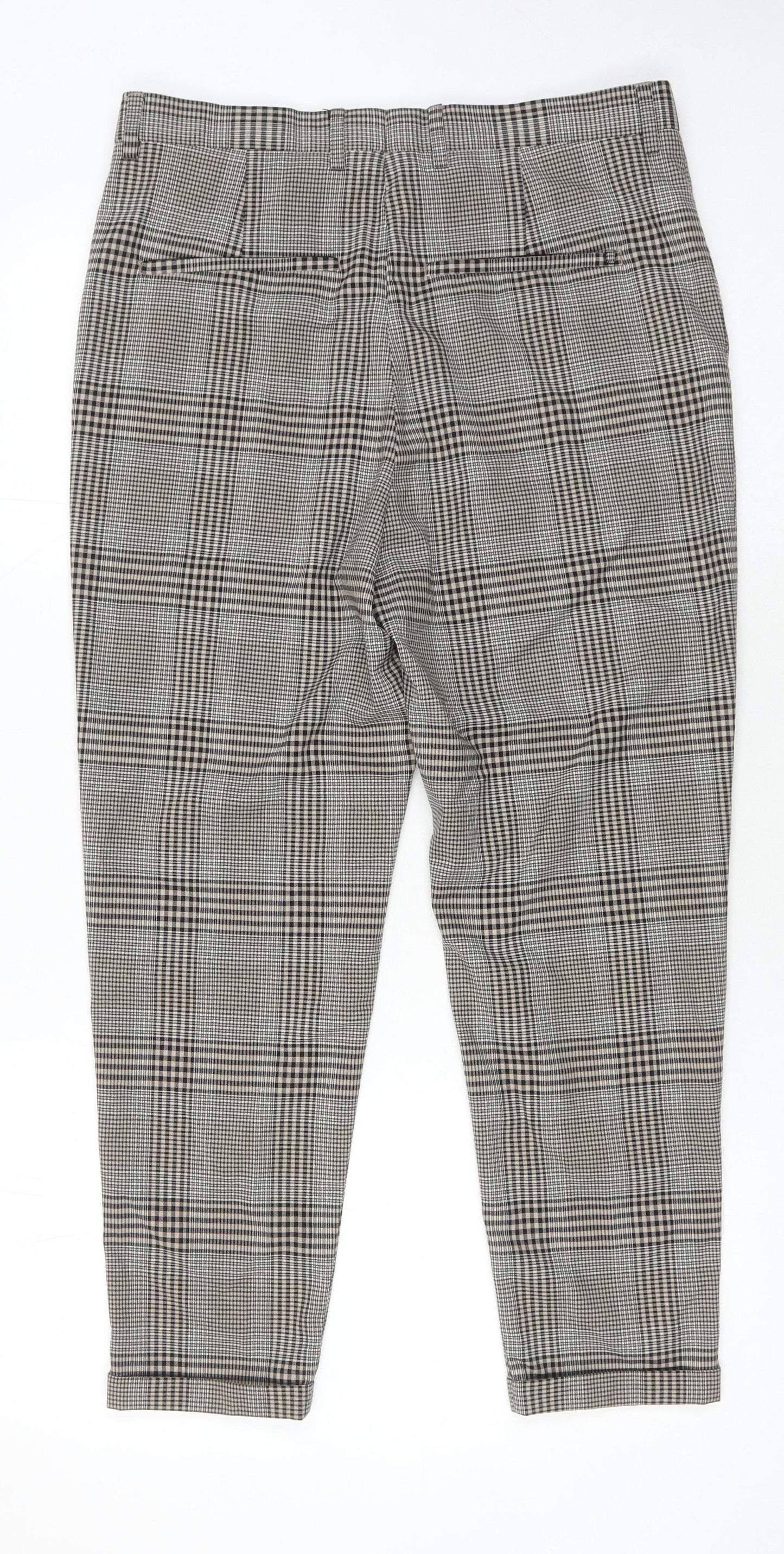 Womens UK Size 2 Zara Slim Fit Chino Grey Trousers