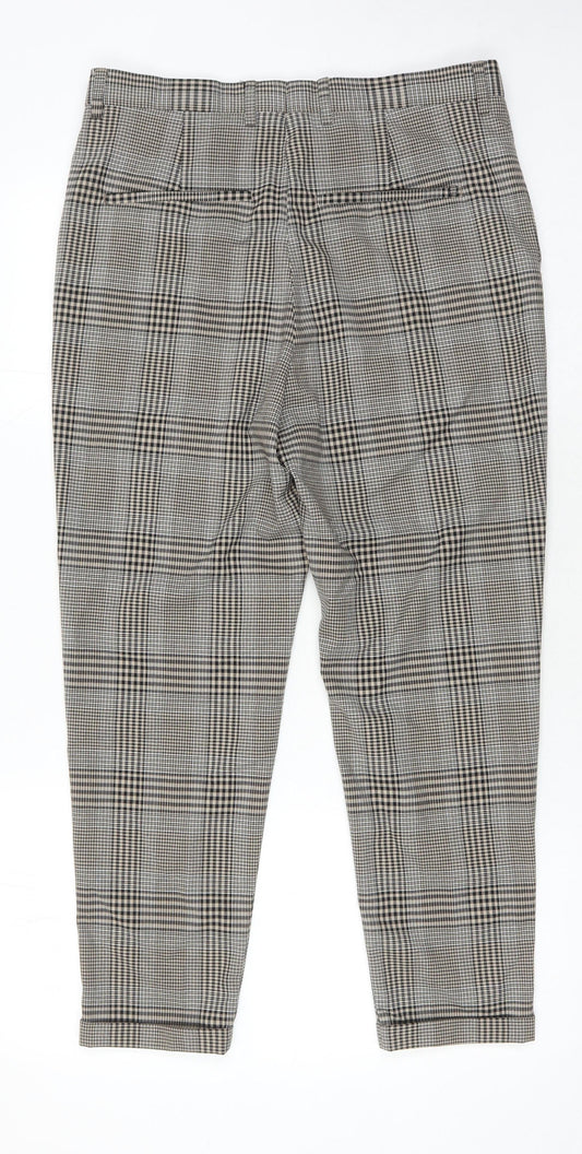 Womens UK Size 2 Zara Slim Fit Chino Grey Trousers