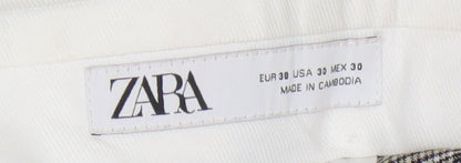 Womens UK Size 2 Zara Slim Fit Chino Grey Trousers