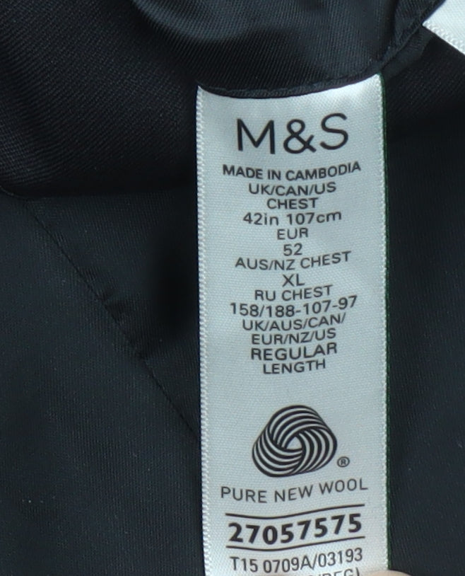Mens UK Size 42 Marks and Spencer Regular Black Suit Jacket