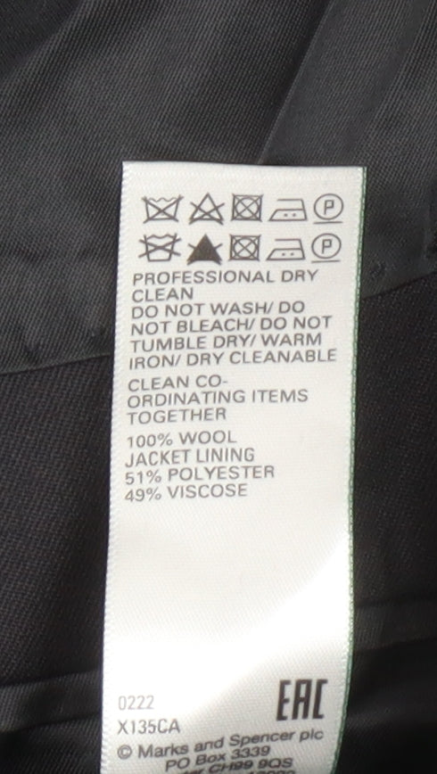 Mens UK Size 42 Marks and Spencer Regular Black Suit Jacket