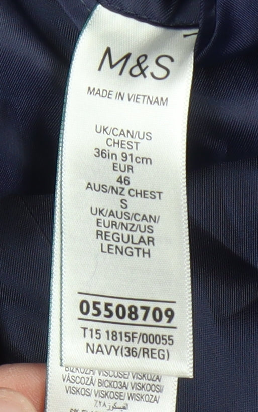 Mens UK Size 36 Marks and Spencer Regular Blue Suit Jacket