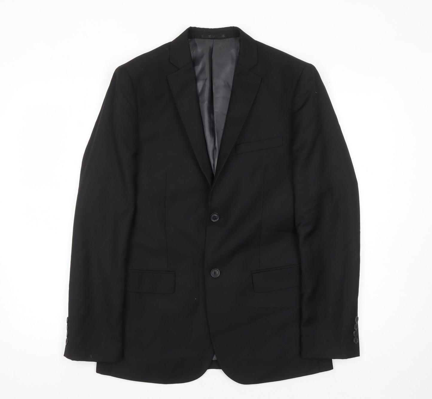 Mens UK Size 36 Topman Regular Black Suit Jacket