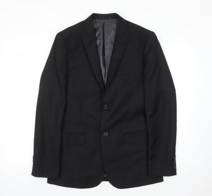 Mens UK Size 36 Topman Regular Black Suit Jacket