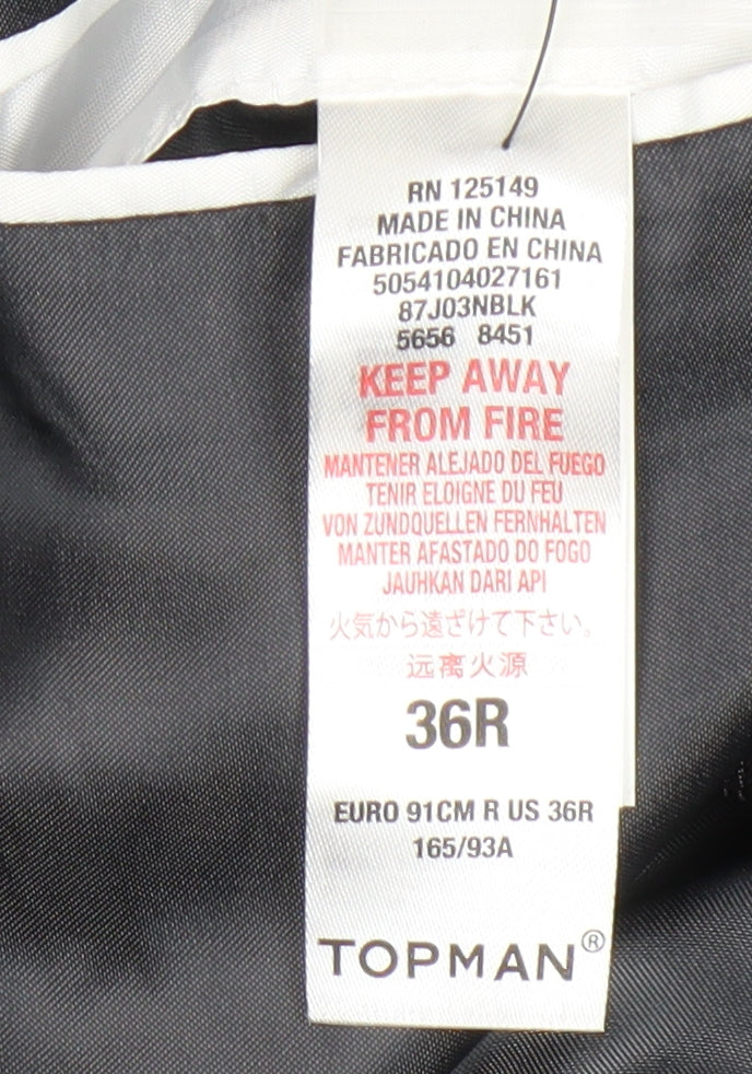 Mens UK Size 36 Topman Regular Black Suit Jacket