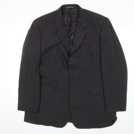 Mens UK Size 46 Jonathan Adams Regular Black Suit Jacket