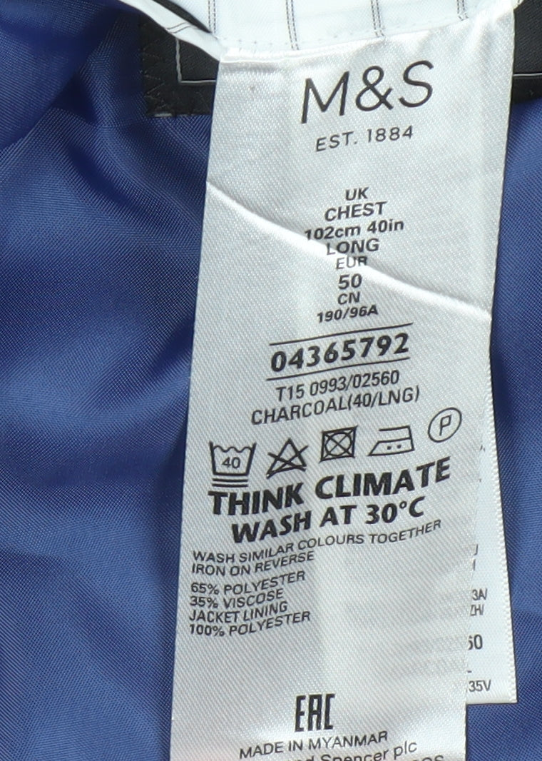 Mens UK Size 40 Marks and Spencer Regular Grey Suit Jacket