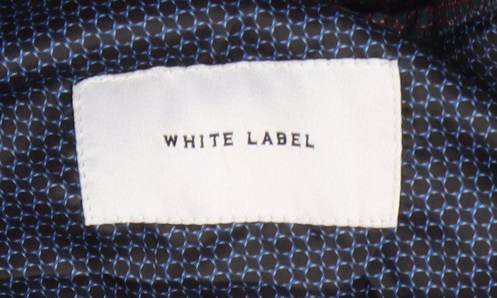 White Label Men's Black Wool Blend Mid-Length Coat