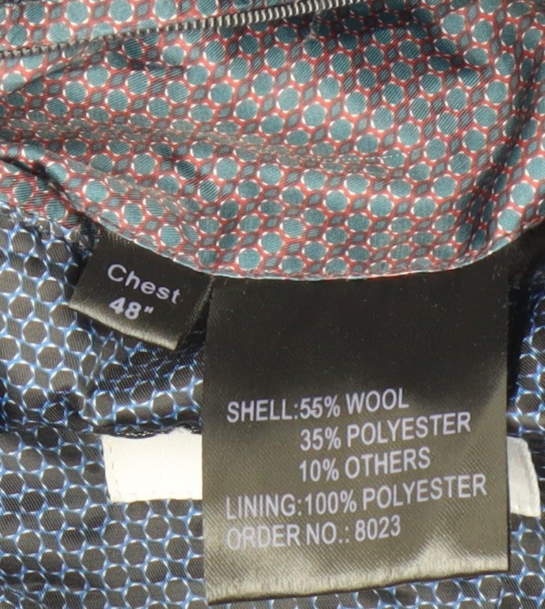 White Label Men's Black Wool Blend Mid-Length Coat