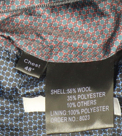 White Label Men's Black Wool Blend Mid-Length Coat