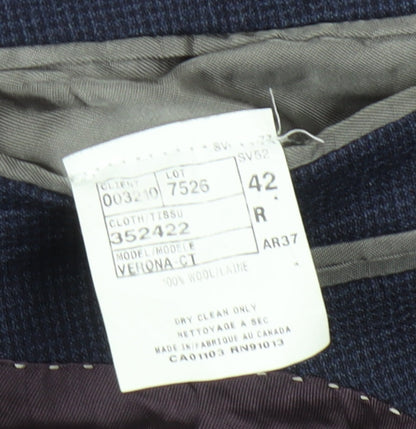 San Carlo Men's Blue Wool Blazer Size 42R