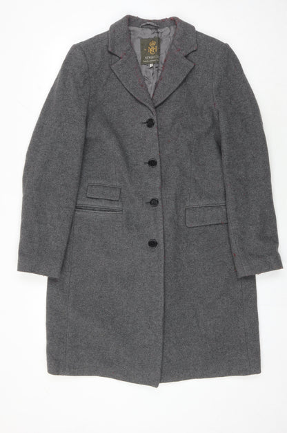 Newhouse Women's Grey Wool Mid-Length Overcoat Size 10