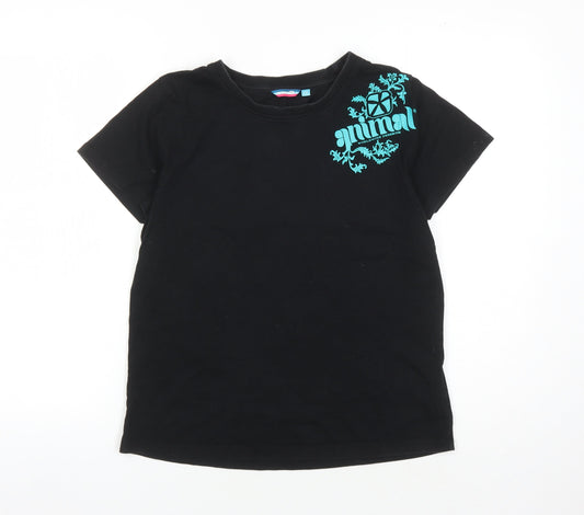 Animal Women's Black T-Shirt Size 10 Regular Fit