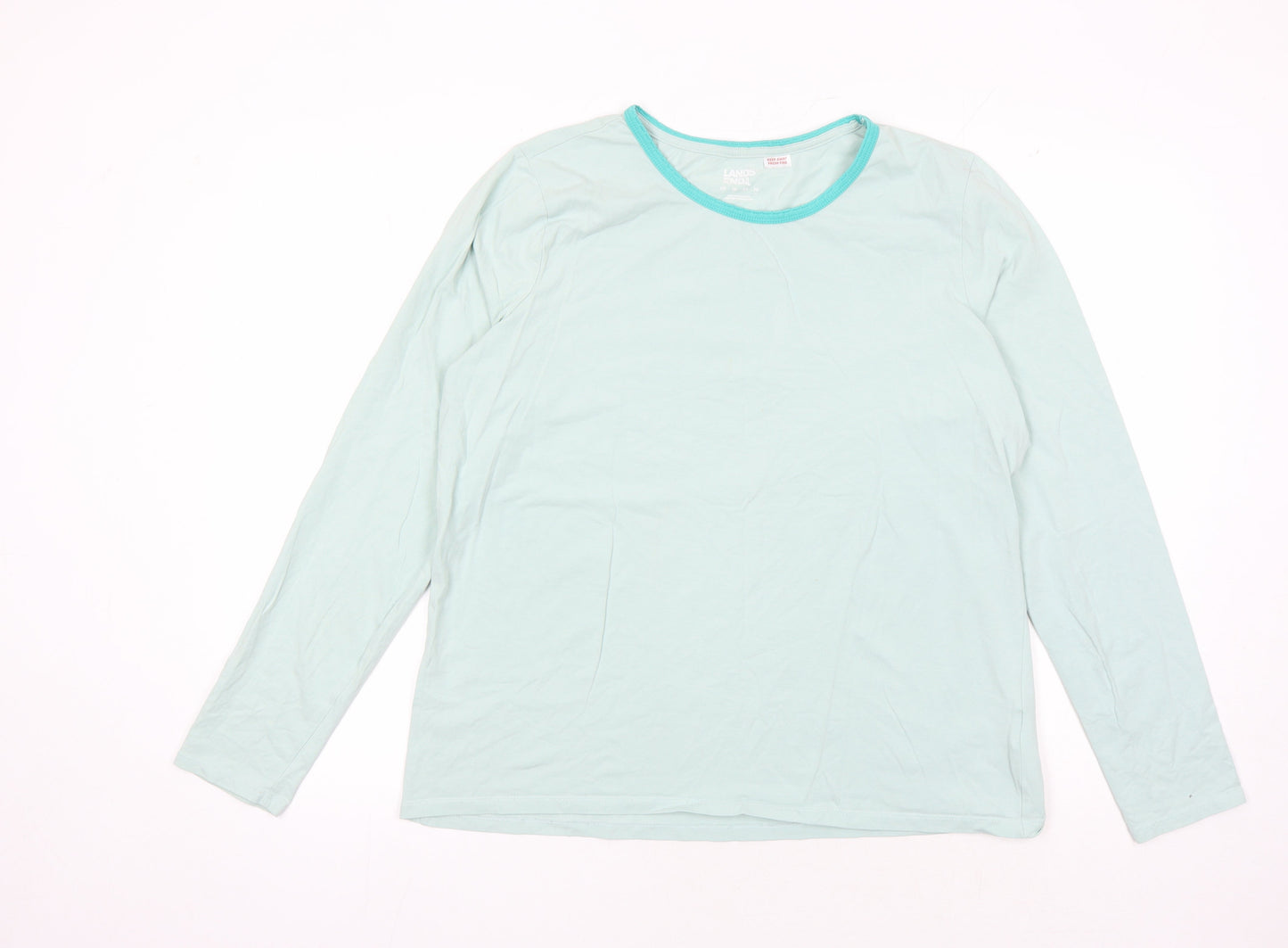Womens UK Size L Lands' End Blue Basic T-Shirt