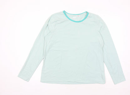 Womens UK Size L Lands' End Blue Basic T-Shirt